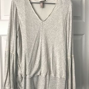 Brand new white and silver striped shirt